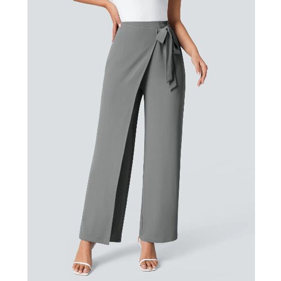 HALARA Pants - Halara Flex High Waisted Tie Side Wide Leg Work Pants